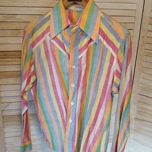 Very vintage mens shirt colorful, long sleeve